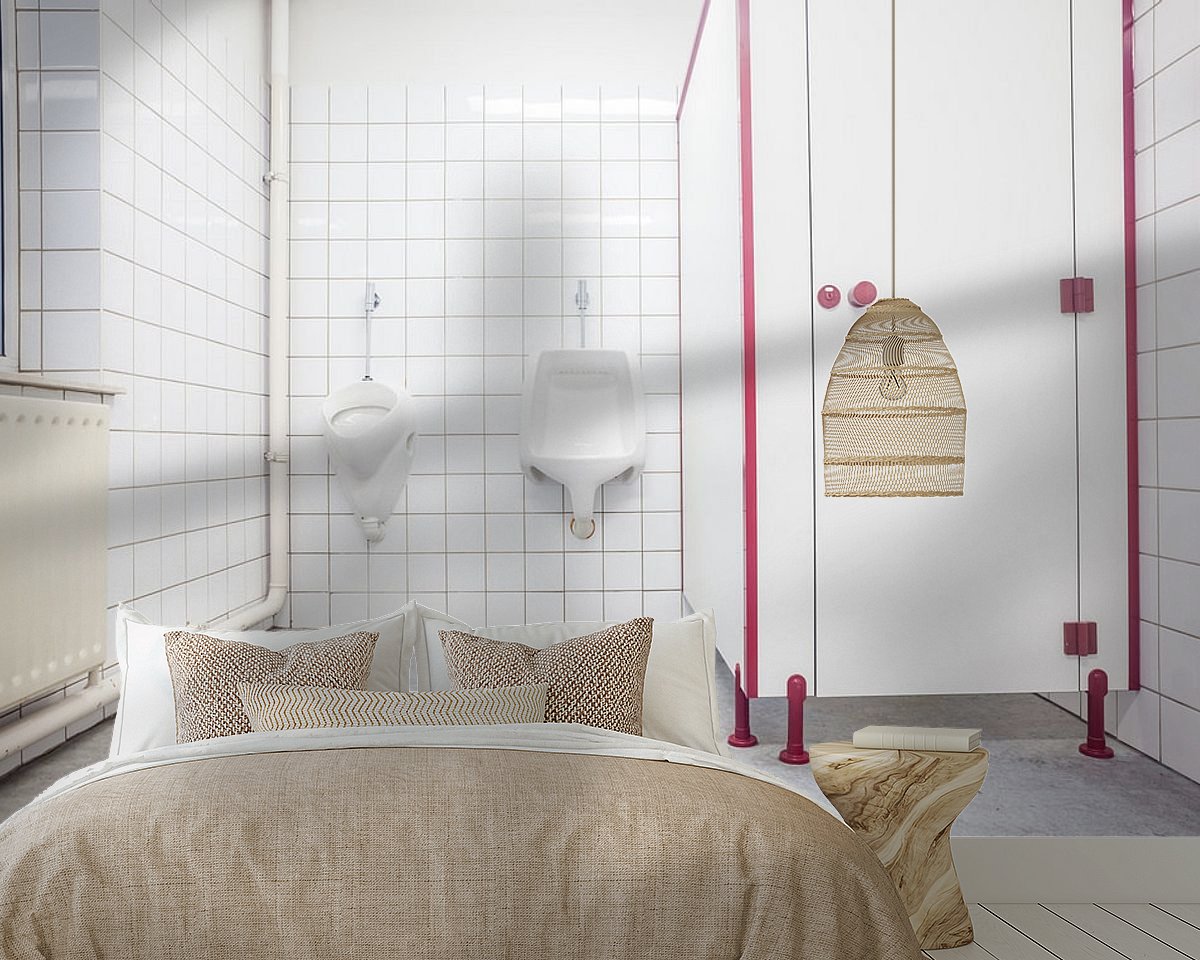 Voorbeeld van het werk in een kamer