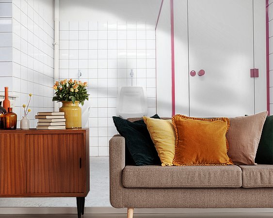 Voorbeeld van het werk in een kamer
