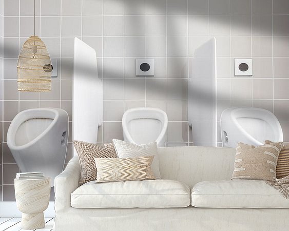 Voorbeeld van het werk in een kamer