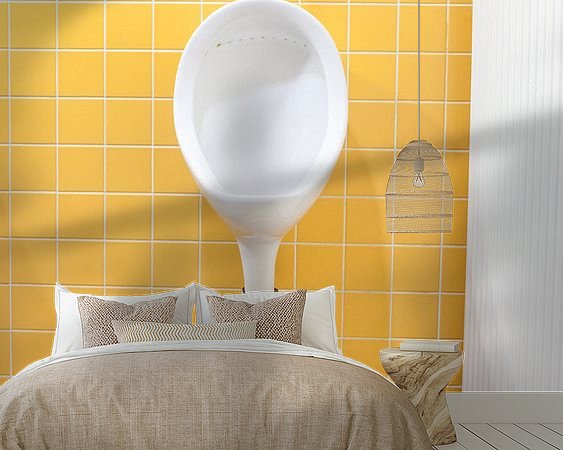 Voorbeeld van het werk in een kamer