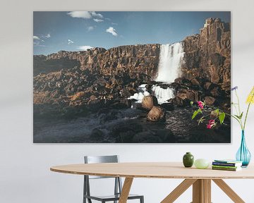 Oxararfoss Waterfall in Iceland - Landscape by Timewall by Fay