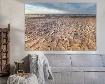 Lumière de repassage sur la plage de la mer du Nord d'Ameland sur Evert Jan Luchies