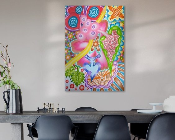 Voorbeeld van het werk in een kamer