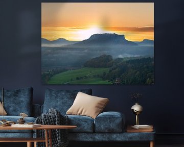Zonsondergang in Saksisch Zwitserland van Animaflora PicsStock