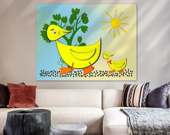 Voorbeeld van het werk in een kamer