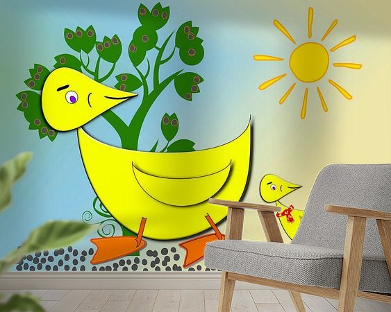 Voorbeeld van het werk in een kamer