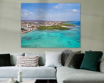 Luchtfoto van Mangel Halto strand op Aruba van Eye on You