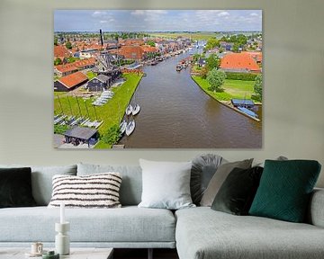 Aerial view of the town of Woudsend in Friesland by Eye on You