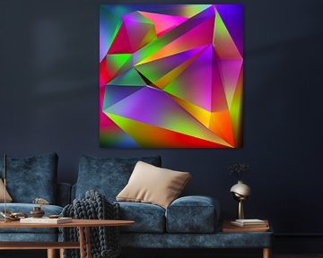 Composition de lignes abstraites - Pat Bloom - 3d coloré cubisme art