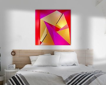 Figurative Abstrakte Kunst "Innere Verbindung" - kubistische Malerei von Pat Bloom von Pat Bloom - Moderne 3D, abstracte kubistische en futurisme kunst