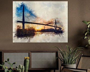 Köhlbrandbrücke - Hamburg wie gemalt