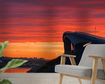 Zonsondergang aan de Atlantic Ocean Road