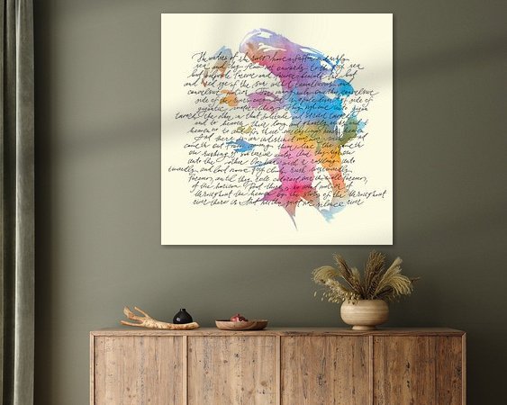 Voorbeeld van het werk in een kamer