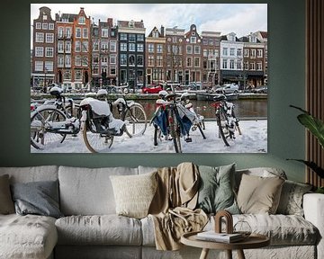 Besneeuwd Amsterdam in de Jordaan in de winter van Eye on You