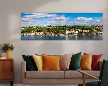 Panoramic view Havana Cuba with statue of Christ and house of Che Guevara by Dieter Walther