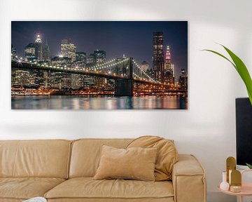 Le pont de Brooklyn et la ligne d'horizon de la ville de New York sur Henk Meijer Photography