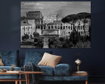 The Colosseum in Rome black and white by Anton de Zeeuw