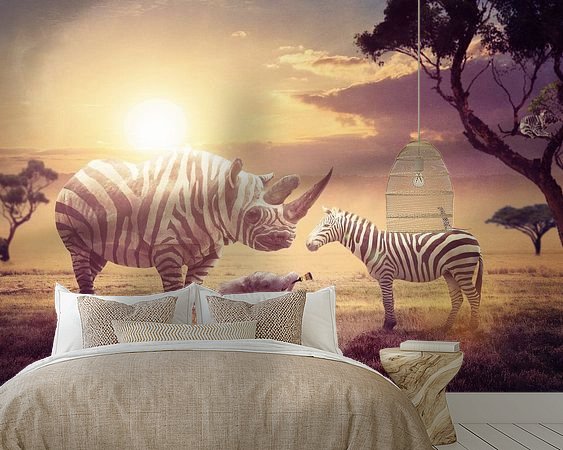 Voorbeeld van het werk in een kamer
