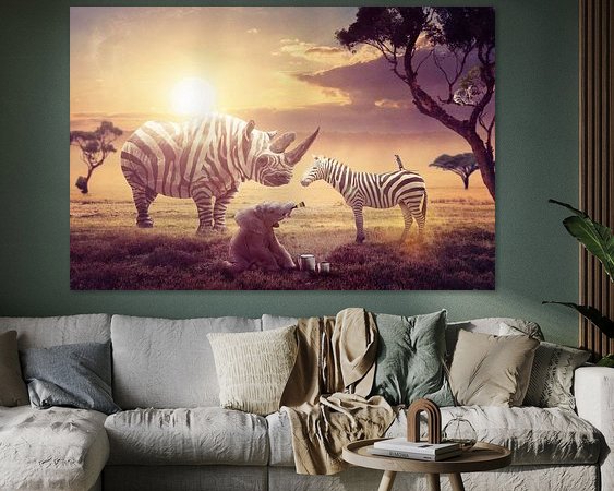 Voorbeeld van het werk in een kamer