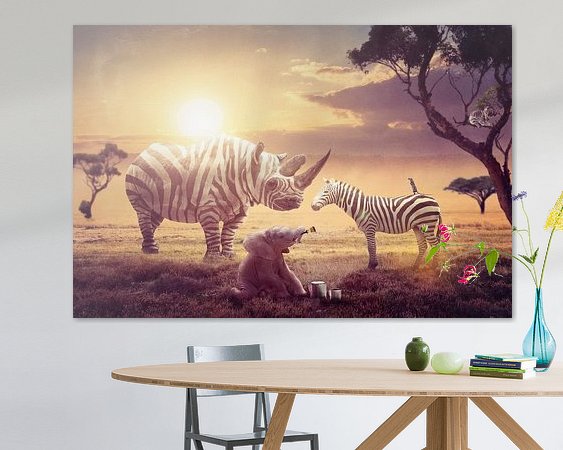 Voorbeeld van het werk in een kamer