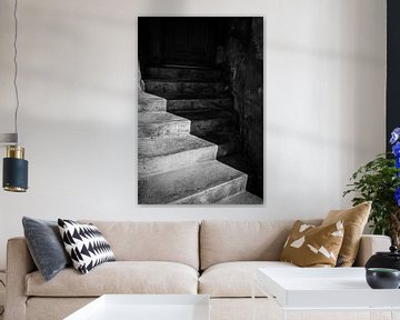 Zwart wit trap | Fine Art van Ellis Peeters