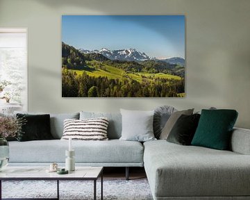 Schilderachtig berglandschap in Appenzellerland met uitzicht op de berg Säntis van Conny Pokorny