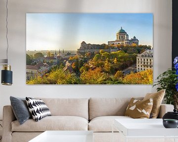 Uitzicht op het kastele en de basiliek in Esztergom, Hongarije