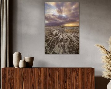 Strand, zee en wolken van Dirk van Egmond