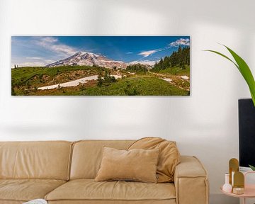 Panorama van Mount Rainier van Henk Meijer Photography