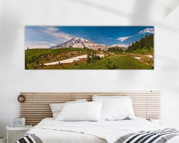 Panorama van Mount Rainier van Henk Meijer Photography