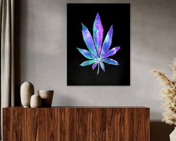 Lila Cannabis Blatt von Sebastian Grafmann