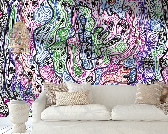 Voorbeeld van het werk in een kamer