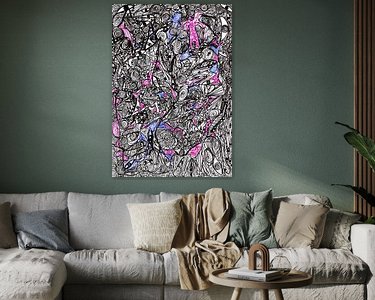 Voorbeeld van het werk in een kamer