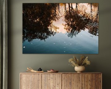 Herbstliche Reflektionen im Wasser, Naarden Vesting, Niederlande von Suzanne Spijkers