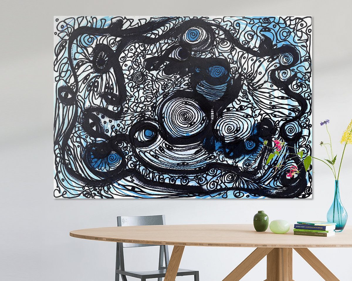 Voorbeeld van het werk in een kamer
