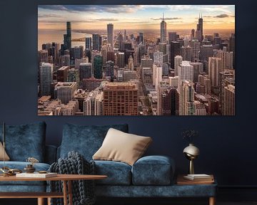 Chicago Illinois Skyline van Photo Wall Decoration