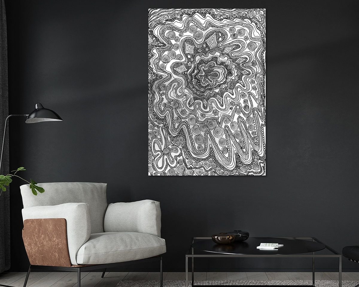 Voorbeeld van het werk in een kamer