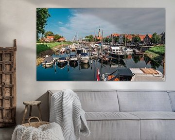 Boats in the harbour in the town of Veere by Jolanda Aalbers