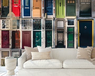 Collage of different doors in the city of gouda