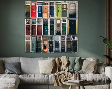 Collage van verschillende deuren in de stad gouda van Jolanda Aalbers