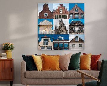 Collage met Verschillende gevels in de stad gouda van Jolanda Aalbers
