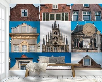 Collage met Verschillende gevels in de stad gouda van Jolanda Aalbers