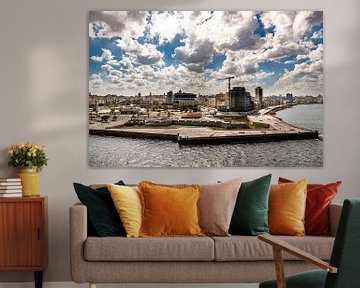 Panorama view of old town and Malecon of Havana Cuba by Dieter Walther
