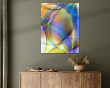 Spiral Blue Yellow by Claudia Gründler
