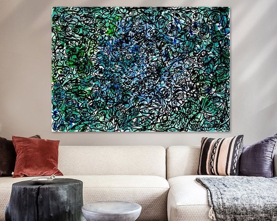 Voorbeeld van het werk in een kamer