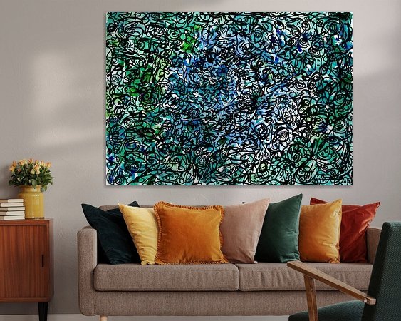 Voorbeeld van het werk in een kamer