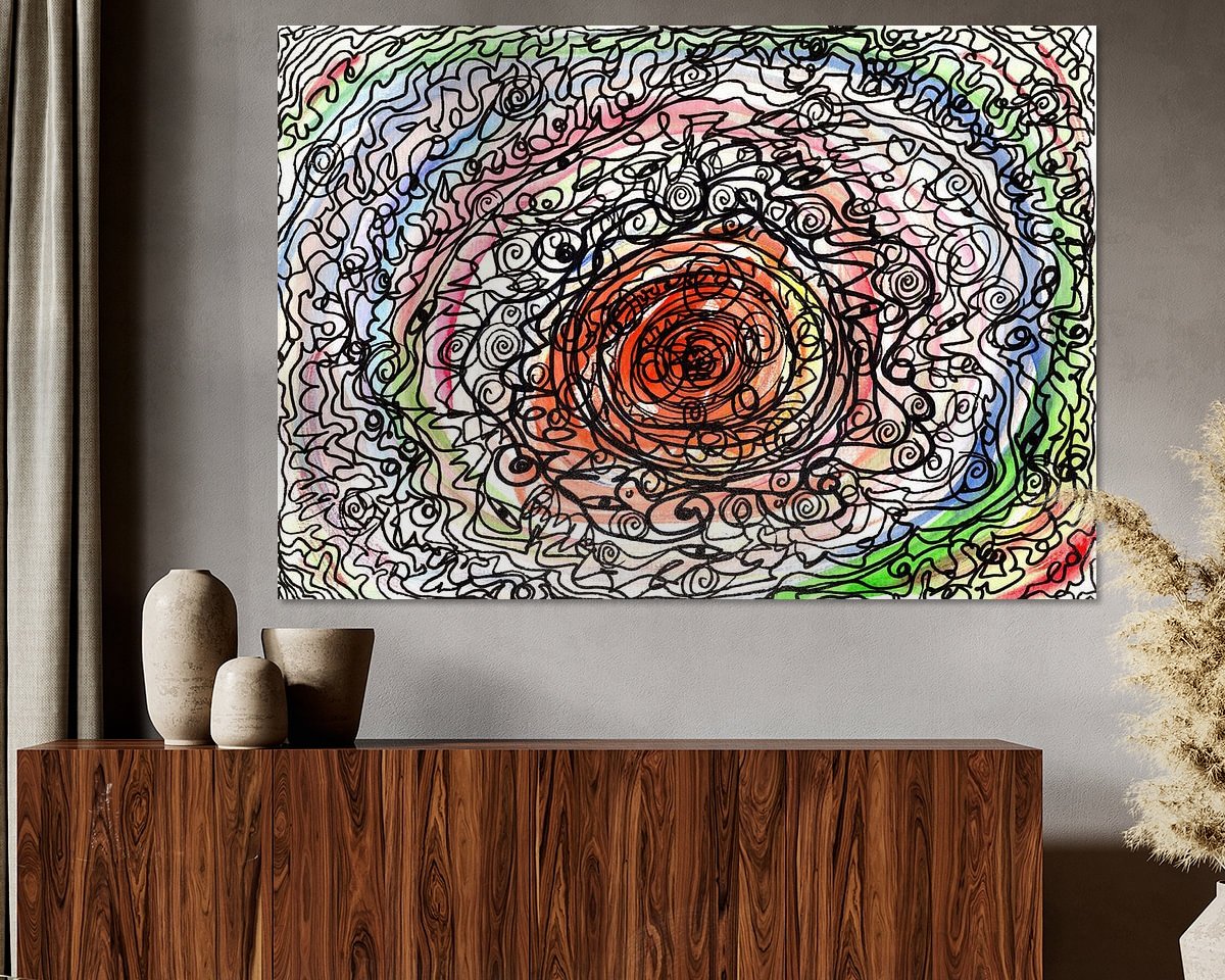 Voorbeeld van het werk in een kamer