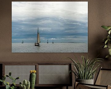 Sailing over the Wadden Sea 4 by Gijs de Kruijf