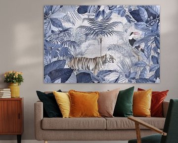 Blauer Dschungel Mit Tiger von Andrea Haase