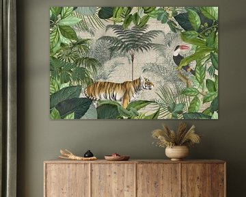 Groene jungle met tijger van Andrea Haase